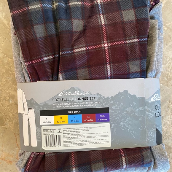 Eddie Bauer Men’s Cozy Fleece Lounge Set - Picture 2 of 4